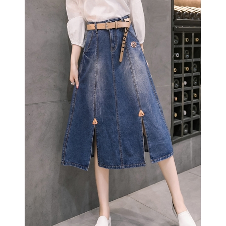 rok panjang denim import T5680