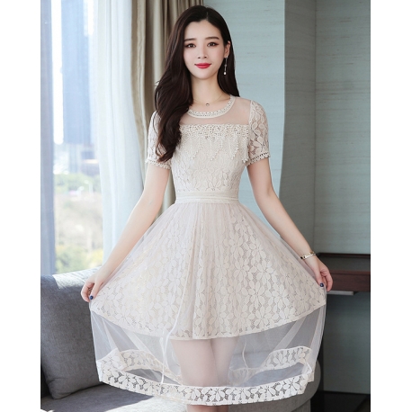 dress brukat korea d6027