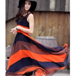 long dress wanita tanpa lengan D2388