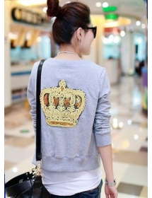 jaket wanita motif crown T1336