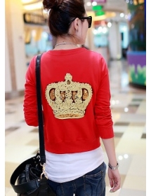 jaket wanita motif crown T1337