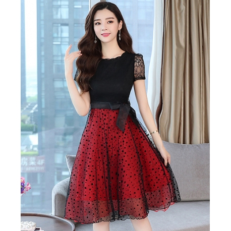 dress wanita korea D6084