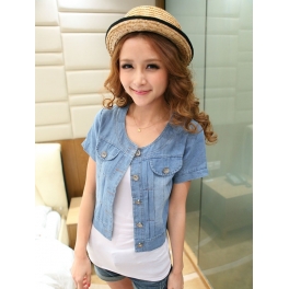 jaket denim lengan pendek T1374