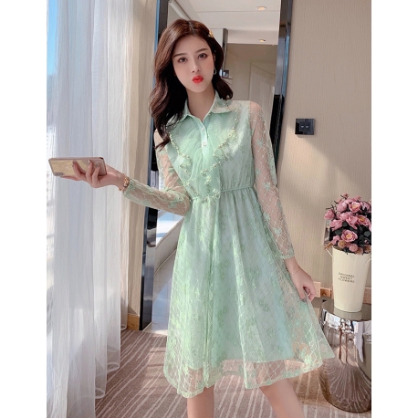 dress brukat korea d6056