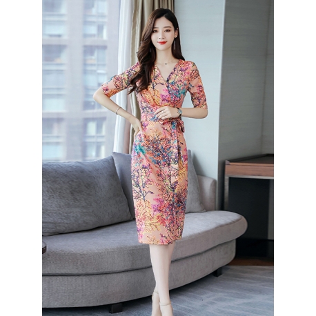 midi dress korea D6169