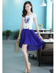 dress wanita import lengan pendek D1147