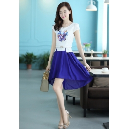 dress wanita import lengan pendek D1147