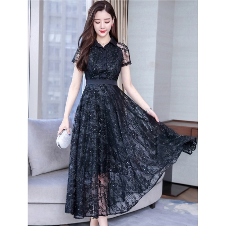 long dress brukat korea D6182