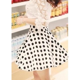 rok wanita motif polkadot T954