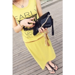 long dress wanita tanpa lengan D651