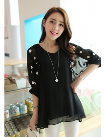 blouse chiffon polkadot T1457