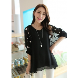 blouse chiffon polkadot T1457