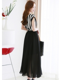 long dress chiffon motif salur D1168