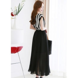 long dress chiffon motif salur D1168