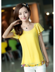 blouse chiffon lengan pendek T1471