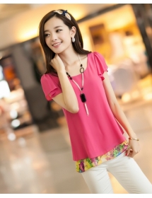 blouse chiffon lengan pendek T1472