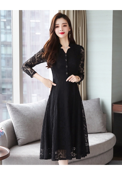 midi dress brukat korea d6284