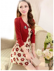 dress wanita motif bunga D1191