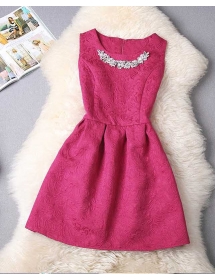 dress pesta korea tanpa lengan D1212