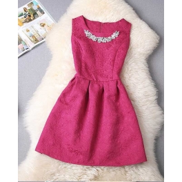 dress pesta korea tanpa lengan D1212