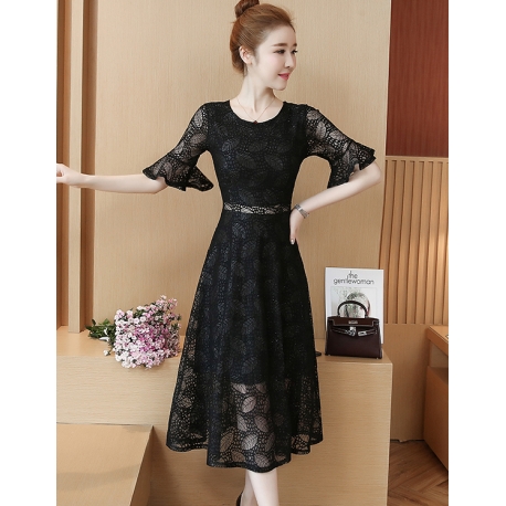 midi dress brukat korea d6330