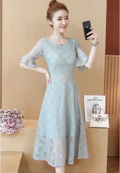 midi dress brukat korea d6331