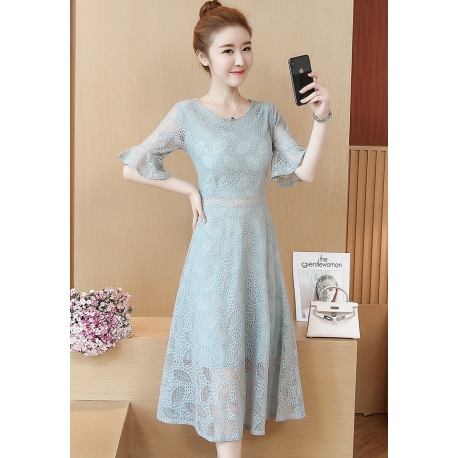 midi dress brukat korea d6331