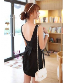 dress wanita korea tanpa lengan D1290