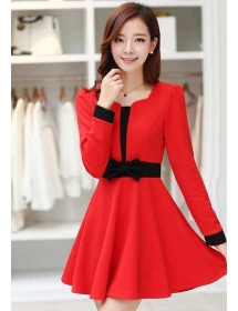 dress wanita model lengan panjang D1318