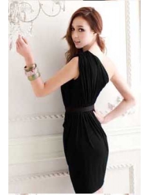 one shoulder party dress D1321