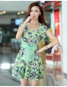 dress chiffon motif butterfly D1368