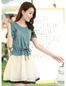 dress denim model korea D1385