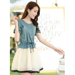 dress denim model korea D1385