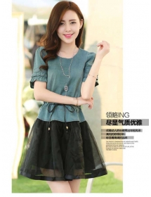 dress denim model korea D1386