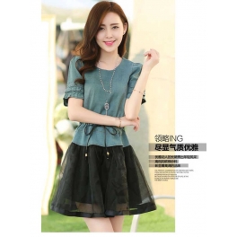 dress denim model korea D1386