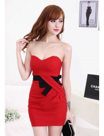 dress wanita model kemben D1395