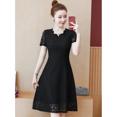 dress brukat korea D6573