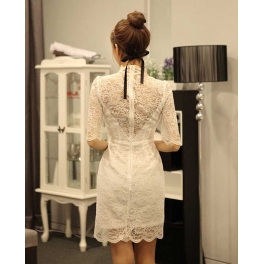 dress brukat model korea D1401