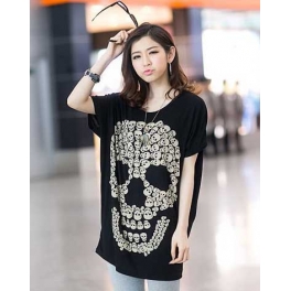 blouse wanita motif tengkorak T1571