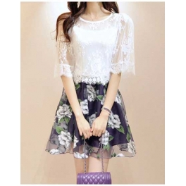 dress wanita korea D1413