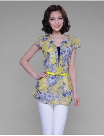 blouse chiffon motif batik T1593