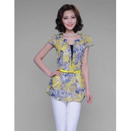 blouse chiffon motif batik T1593