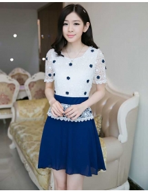 dress wanita model korea D1472