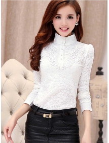 blouse brukat lengan panjang T1652