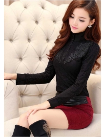 blouse brukat lengan panjang T1653