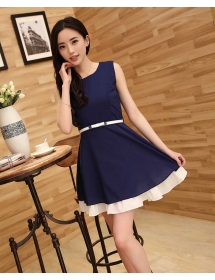 dress wanita korea tanpa lengan D1530