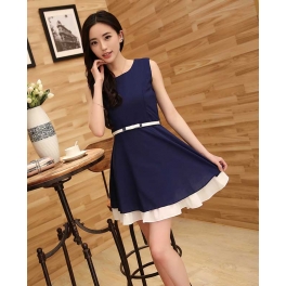 dress wanita korea tanpa lengan D1530