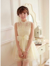 dress pesta korea model brukat D1566