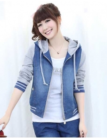 jaket denim bertopi T1698