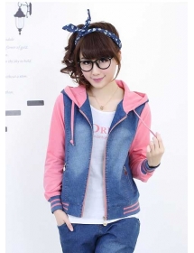 jaket denim bertopi T1699